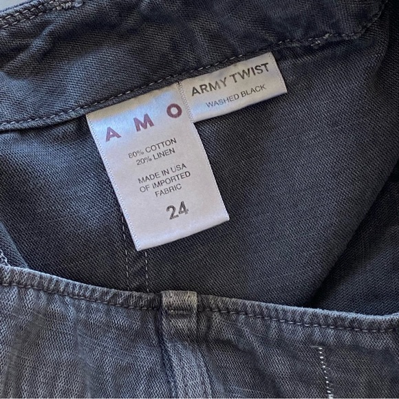 AMO Washed Black Army Twist Chino Cropped Pant - Picture 7 of 9